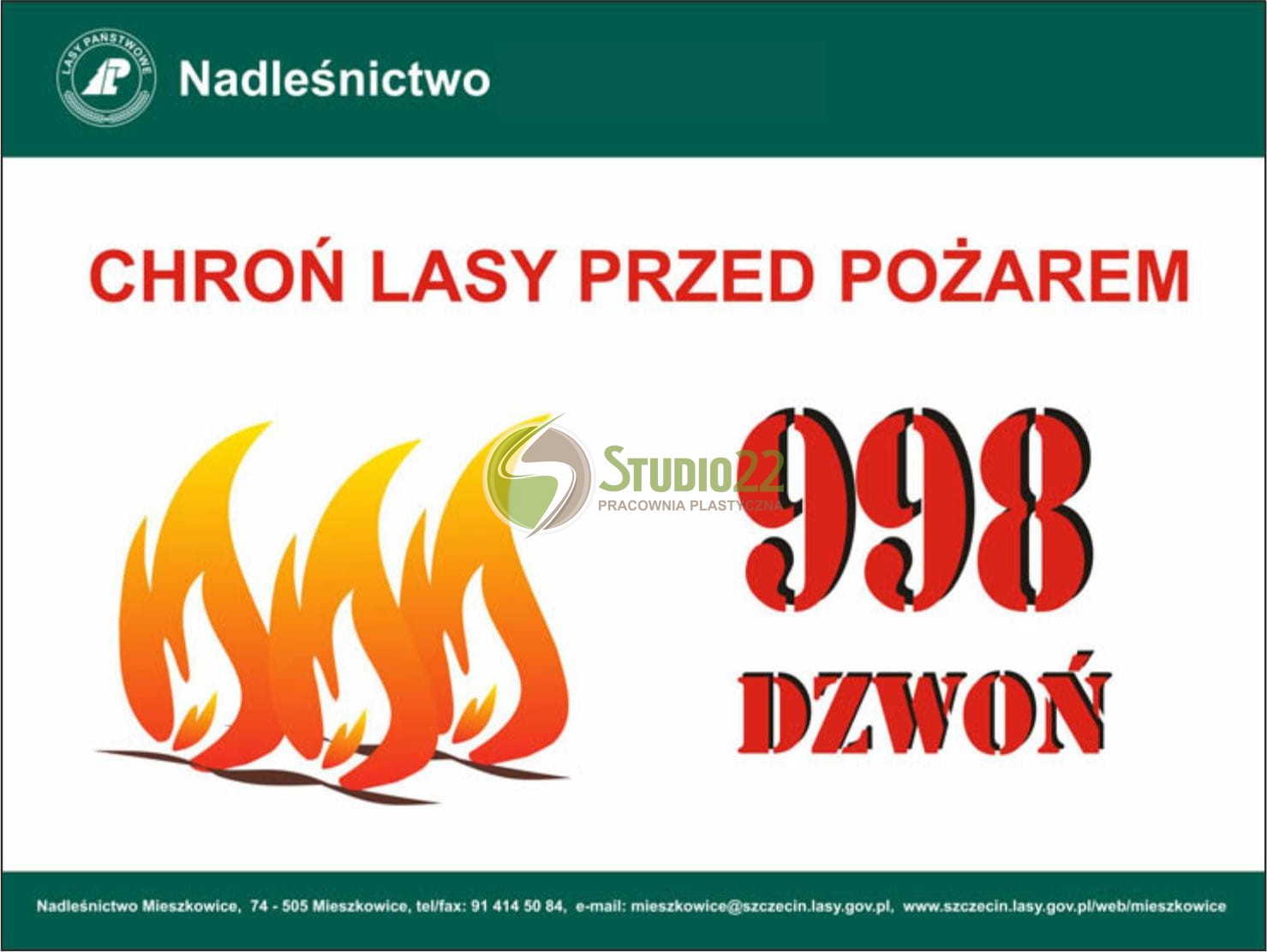 Tablica przeciwpożarowa - Chroń las przed pożarem