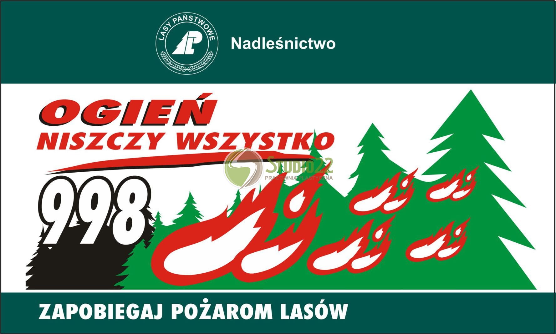 Tablica przeciwpożarowa - Ogień niszczy wszystko
