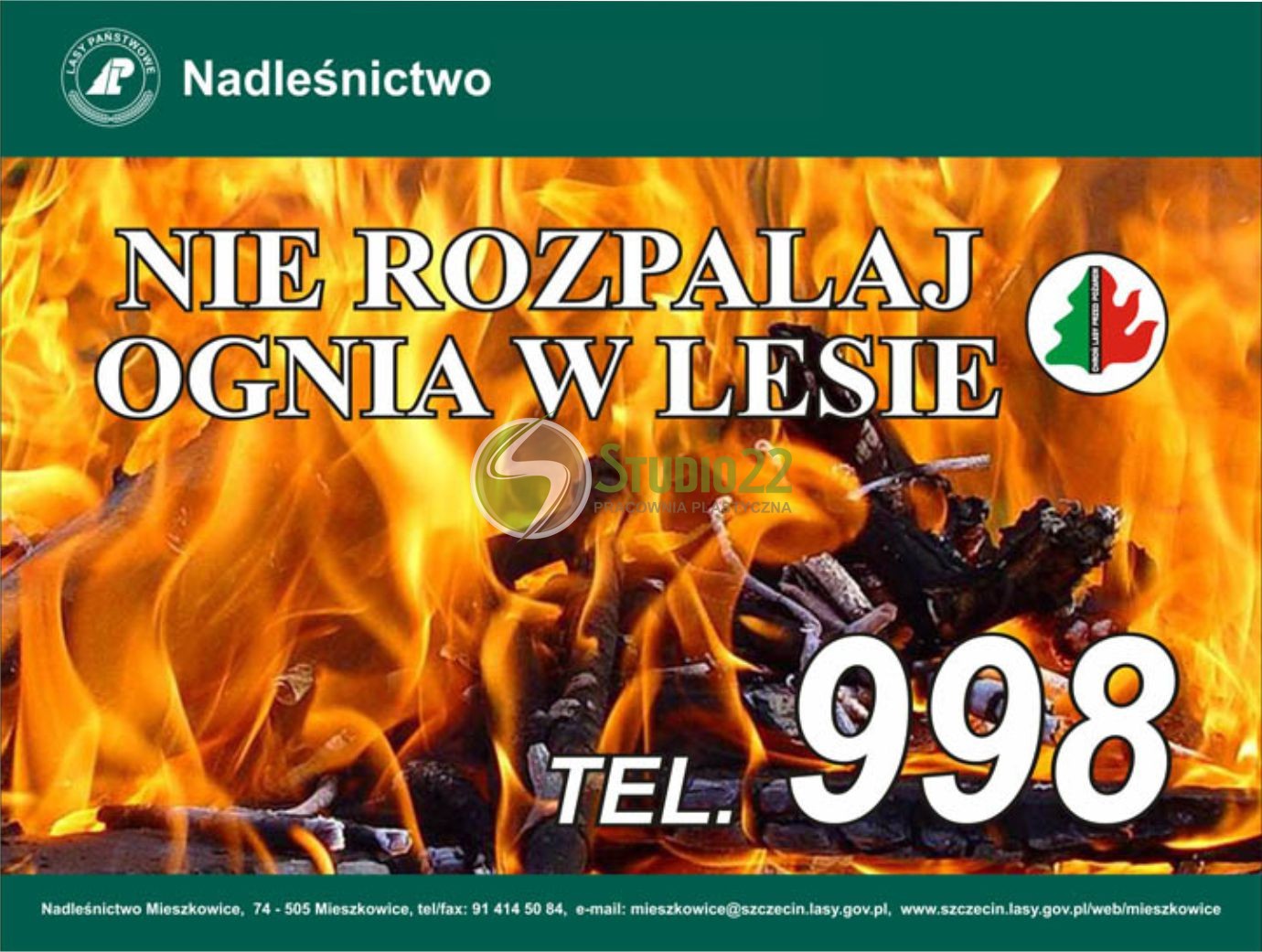 Tablica przeciwpożarowa - Nie rozpalaj ognia w lesie