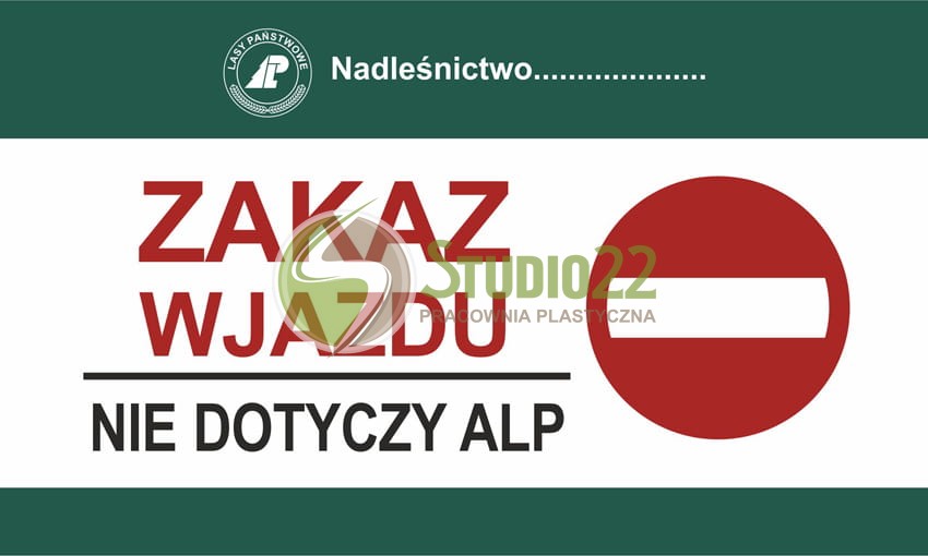 Zakaz wjazdu - nie dotyczy służb leśnych